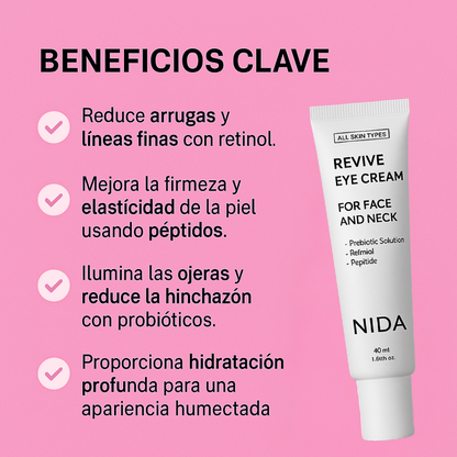 Pack AntiEdad | Crema Reafirmante para Ojos NIDA™ + Crema Reafirmante para Cuello y Escote NeckLuxe™